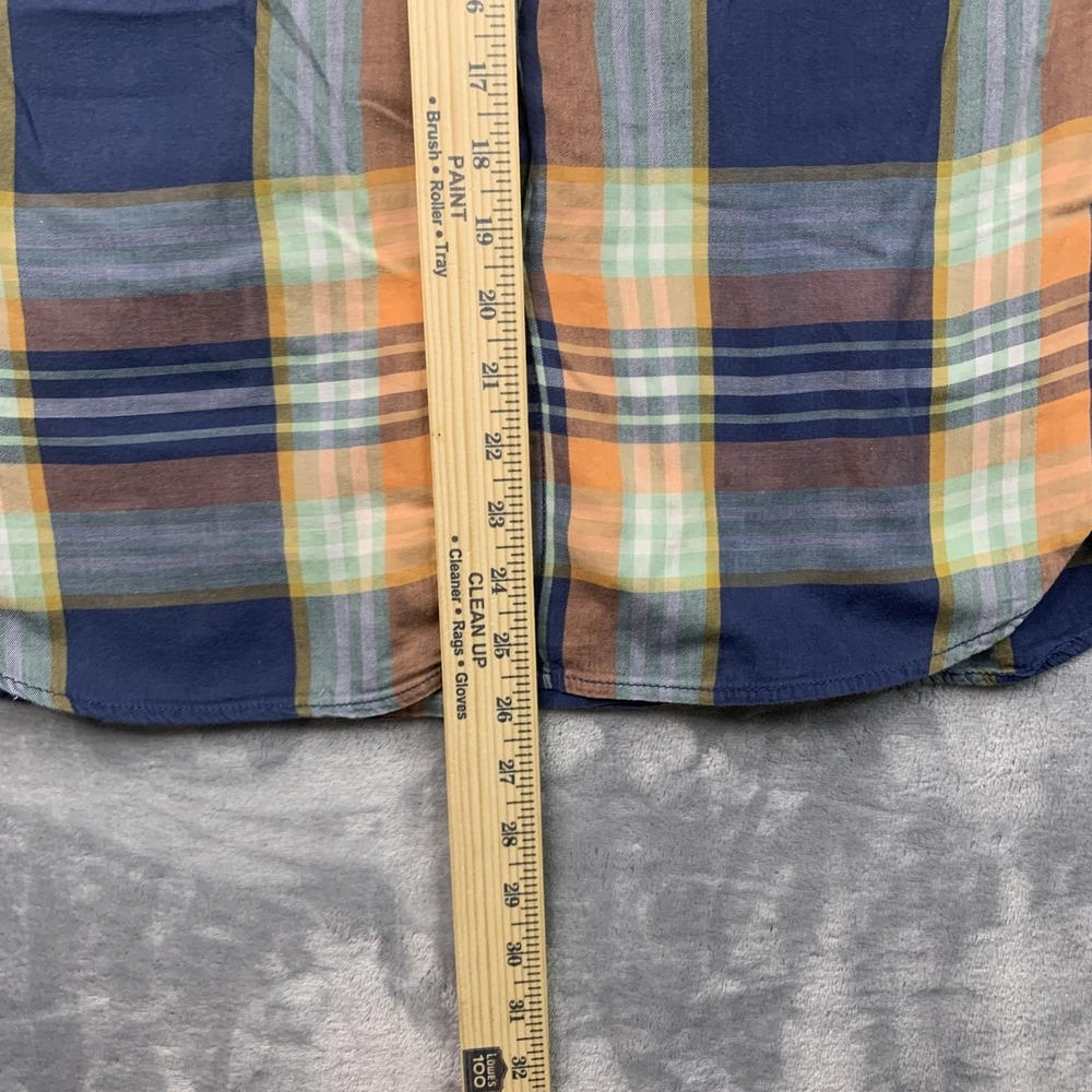 Denim Supply Ralph Lauren RL Utility Women's Large Orange Blue Green Plaid Shirt - Picture 6 of 8